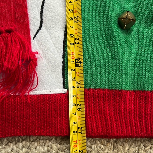 Large ugly Christmas Sweater with Holstein Cow Holiday Sweater with bell - Picture 9 of 11